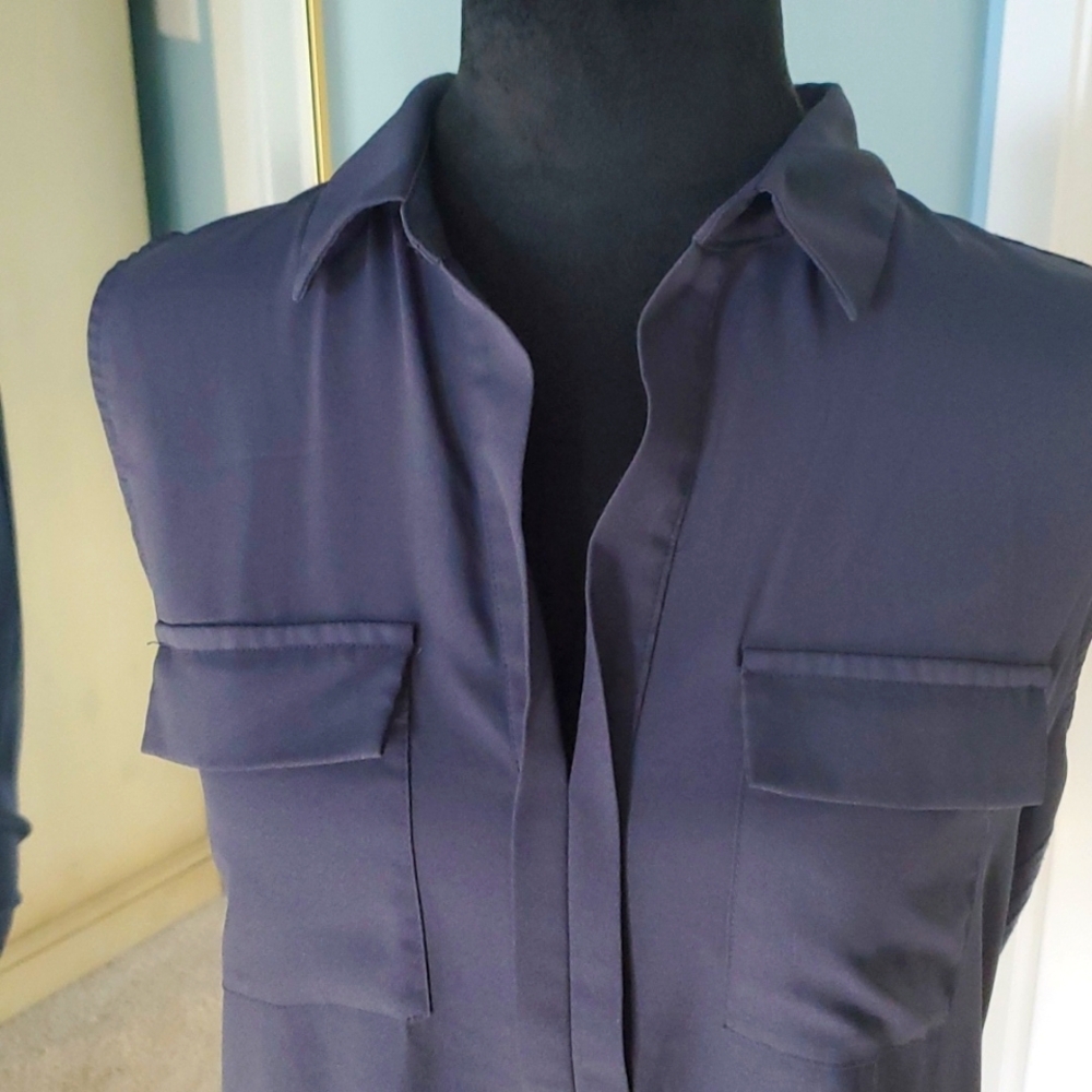 Loft Lightweight Sleeveless Top Sz M Charcoal Gray